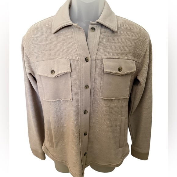 NWT THREAD & SUPPLY Taupe Button Down Sweater Jacket Front Pockets Women XS - Picture 1 of 6